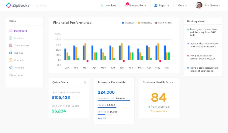 zipbooks-accounting software